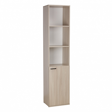 Стеллаж узкий с дверкой Polini Home Vector 121, ясень шимо светлый