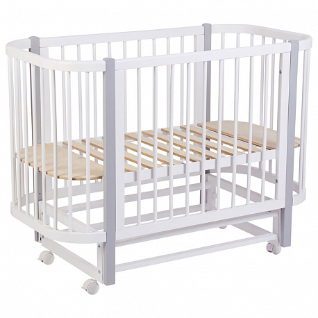 Кроватка детская Polini kids Simple 350, белый-серый