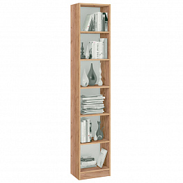 Стеллаж Polini Home Smart Вертикальный, 6 секций, 40x28x202 см, дуб крафт золотой