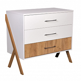 Комод Polini kids Porto 2200, белый-дуб крафт золотой