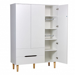 Шкаф трехсекционный Polini kids Simple 3615, с ящиками, белый-натуральный