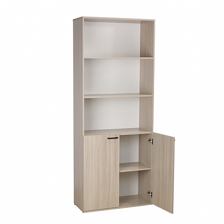 Стеллаж с дверками Polini Home Vector 123, ясень шимо светлый